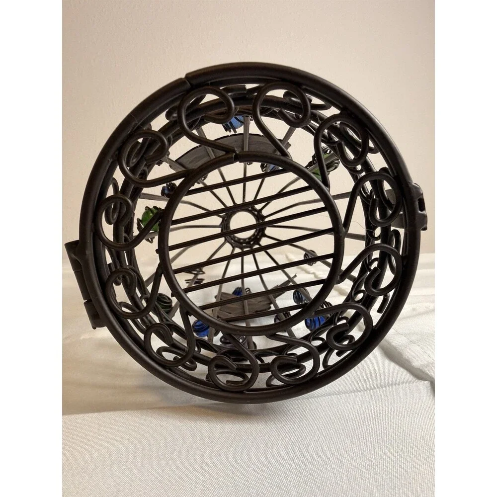 Black Metal Freestanding 1-Bottle Wine Holder Cage Display w/ 